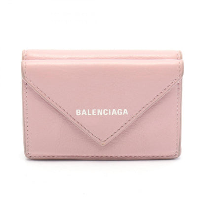 Balenciaga Trifold Wallet Paper Mini Dusty Pink Leather