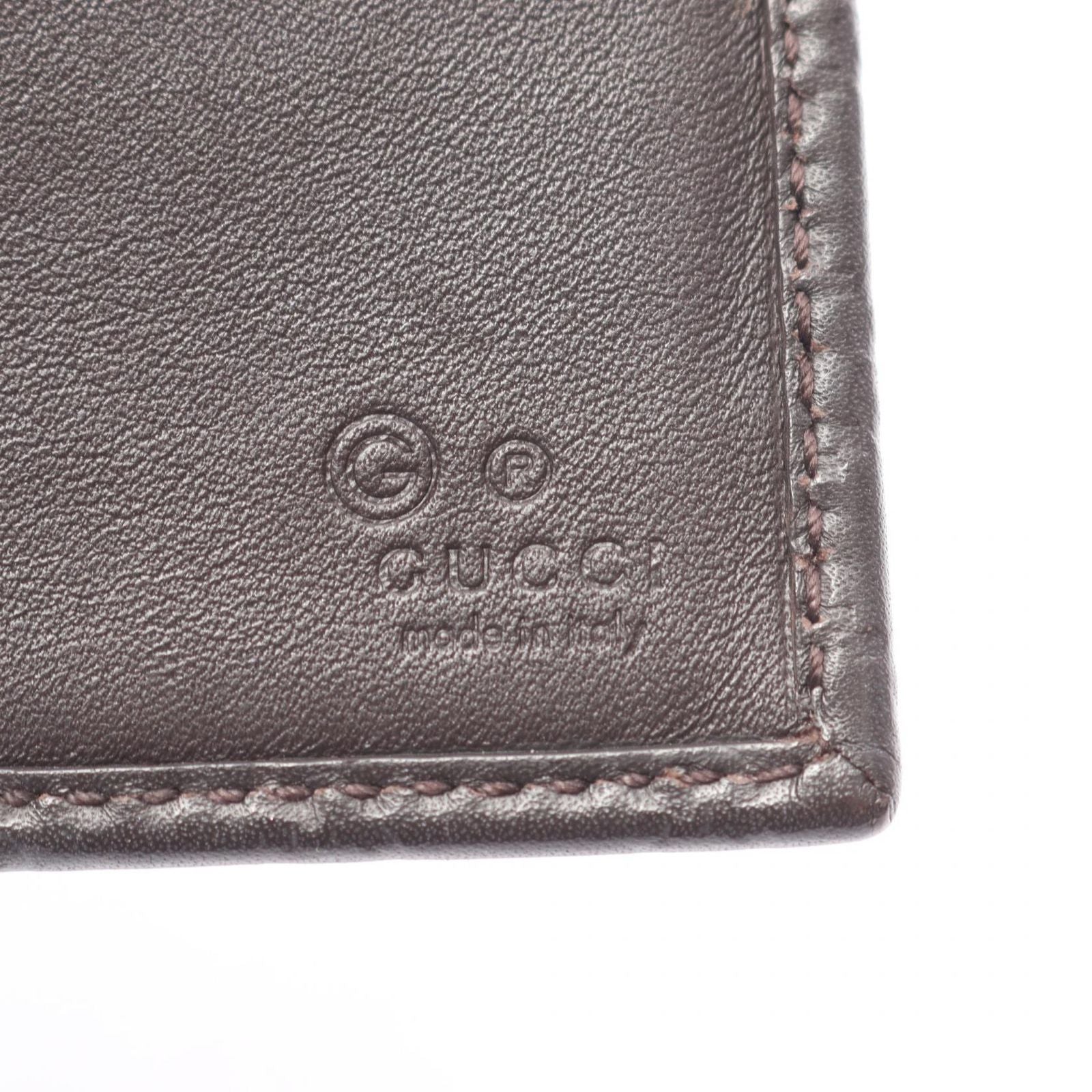 Gucci Bifold Wallet Micro Guccissima Dark Brown Leather Guccissima — view 4