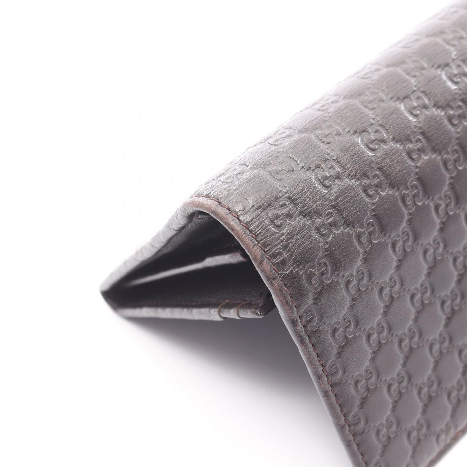 Gucci Bifold Wallet Micro Guccissima Dark Brown Leather Guccissima — view 8