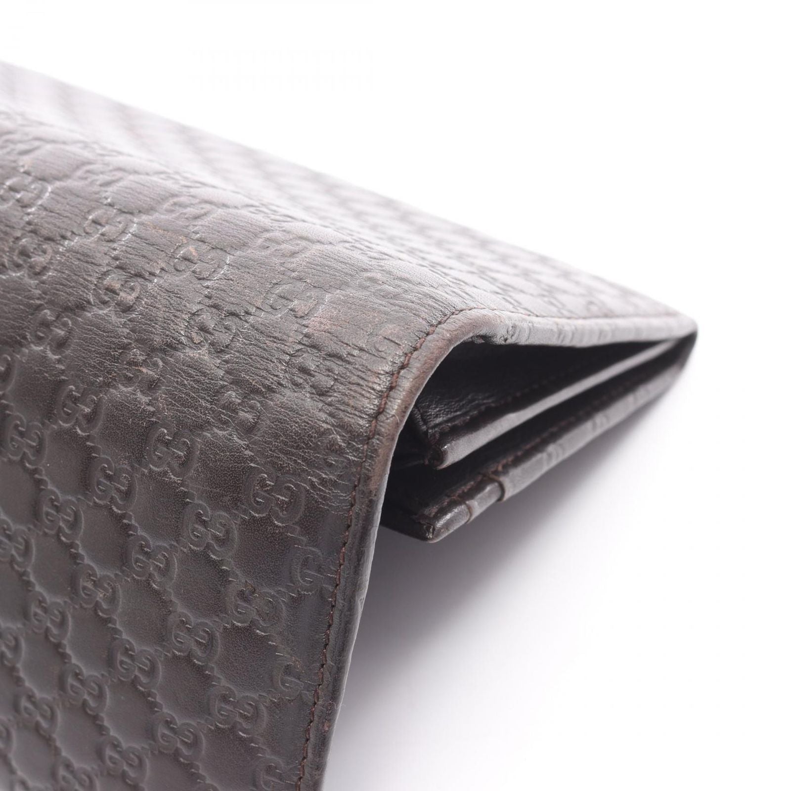 Gucci Bifold Wallet Micro Guccissima Dark Brown Leather Guccissima — view 9
