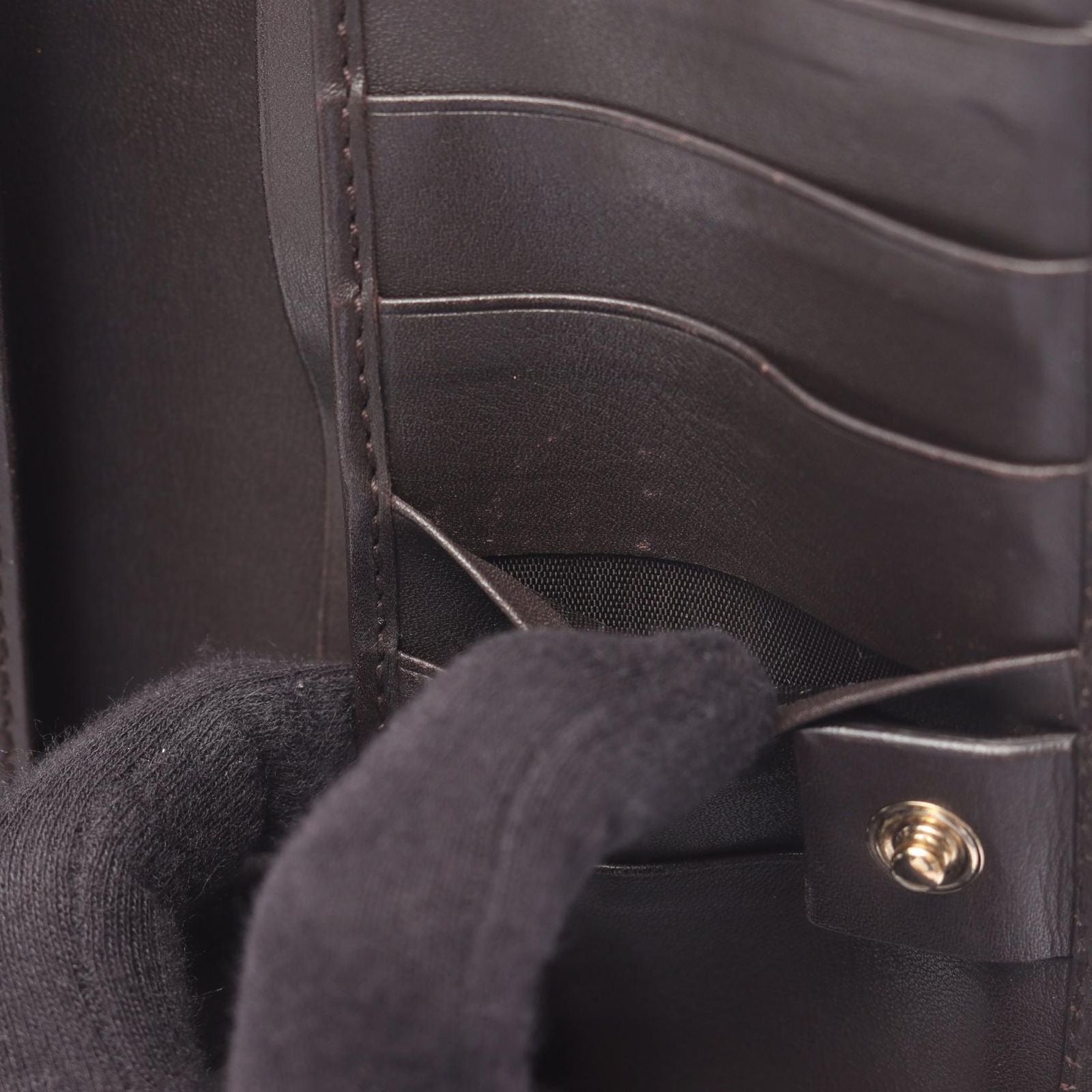 Gucci Bifold Wallet Micro Guccissima Dark Brown Leather Guccissima — view 5