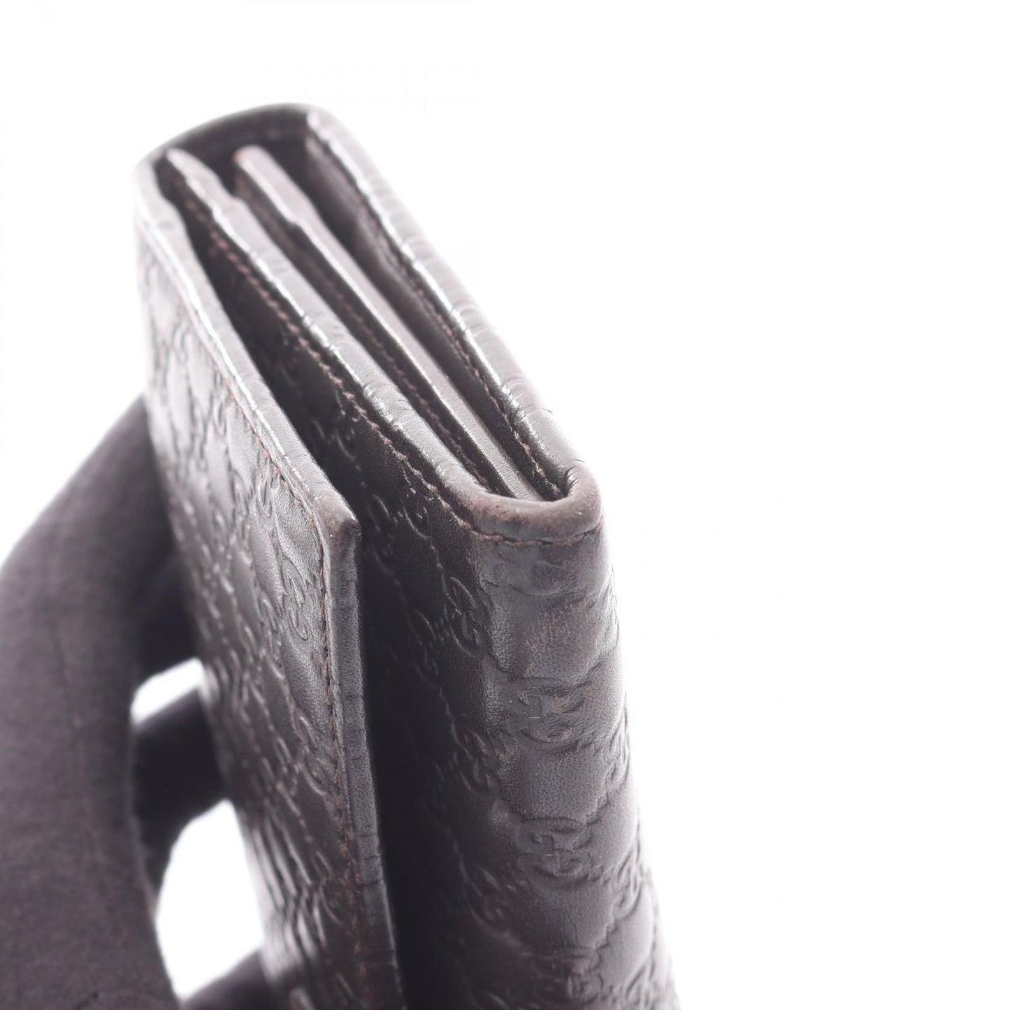 Gucci Bifold Wallet Micro Guccissima Dark Brown Leather Guccissima — view 6
