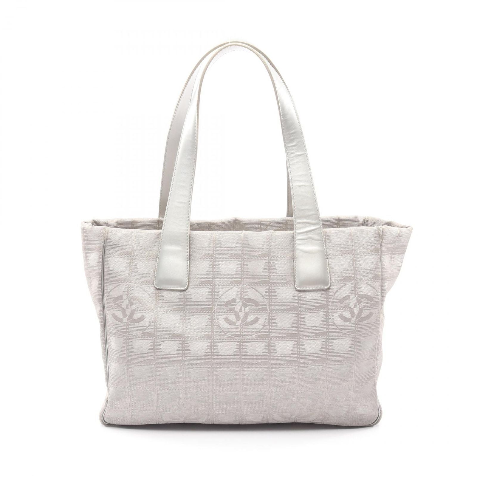 Chanel Tote New Travel Line PM Gray Silver Leather New PM