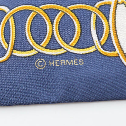 Hermes Scarf Lift Profile Navy Silk — view 4