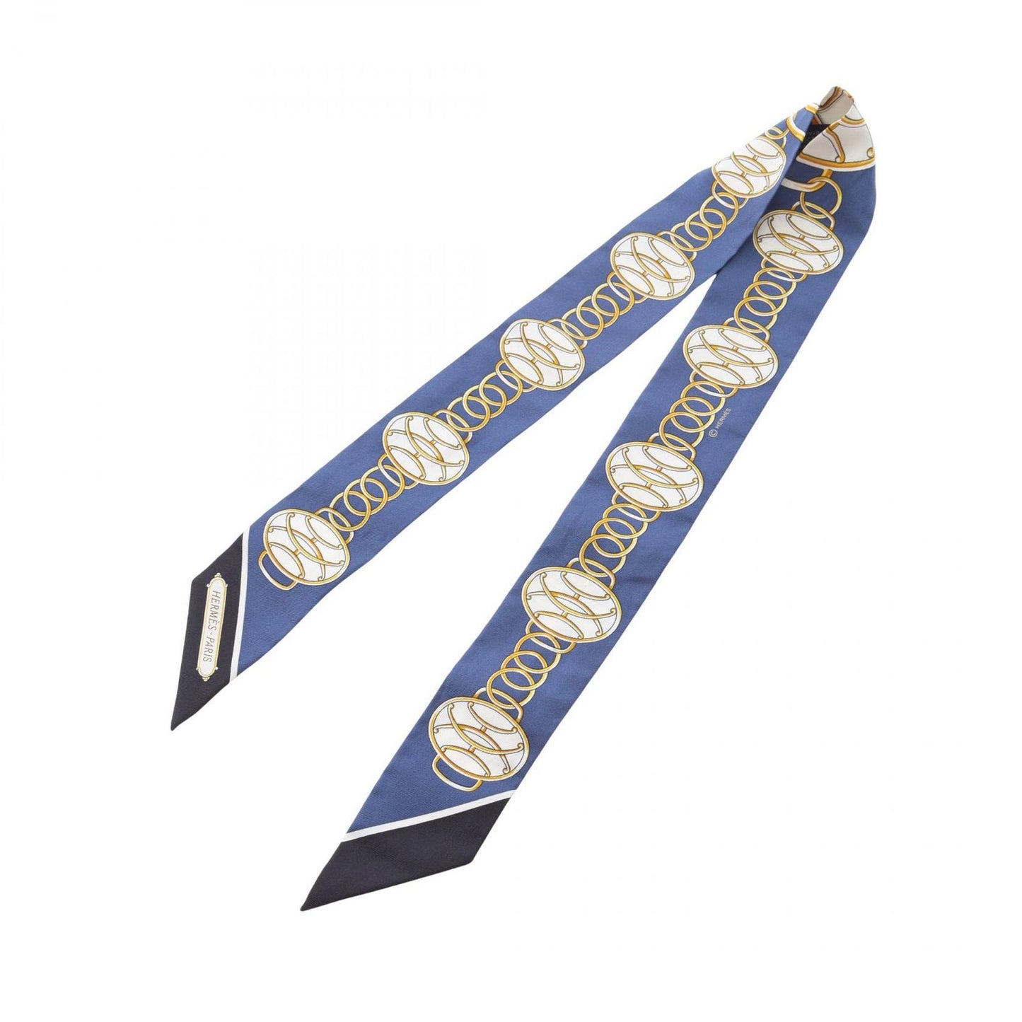 Hermes Scarf Lift Profile Navy Silk — view 2