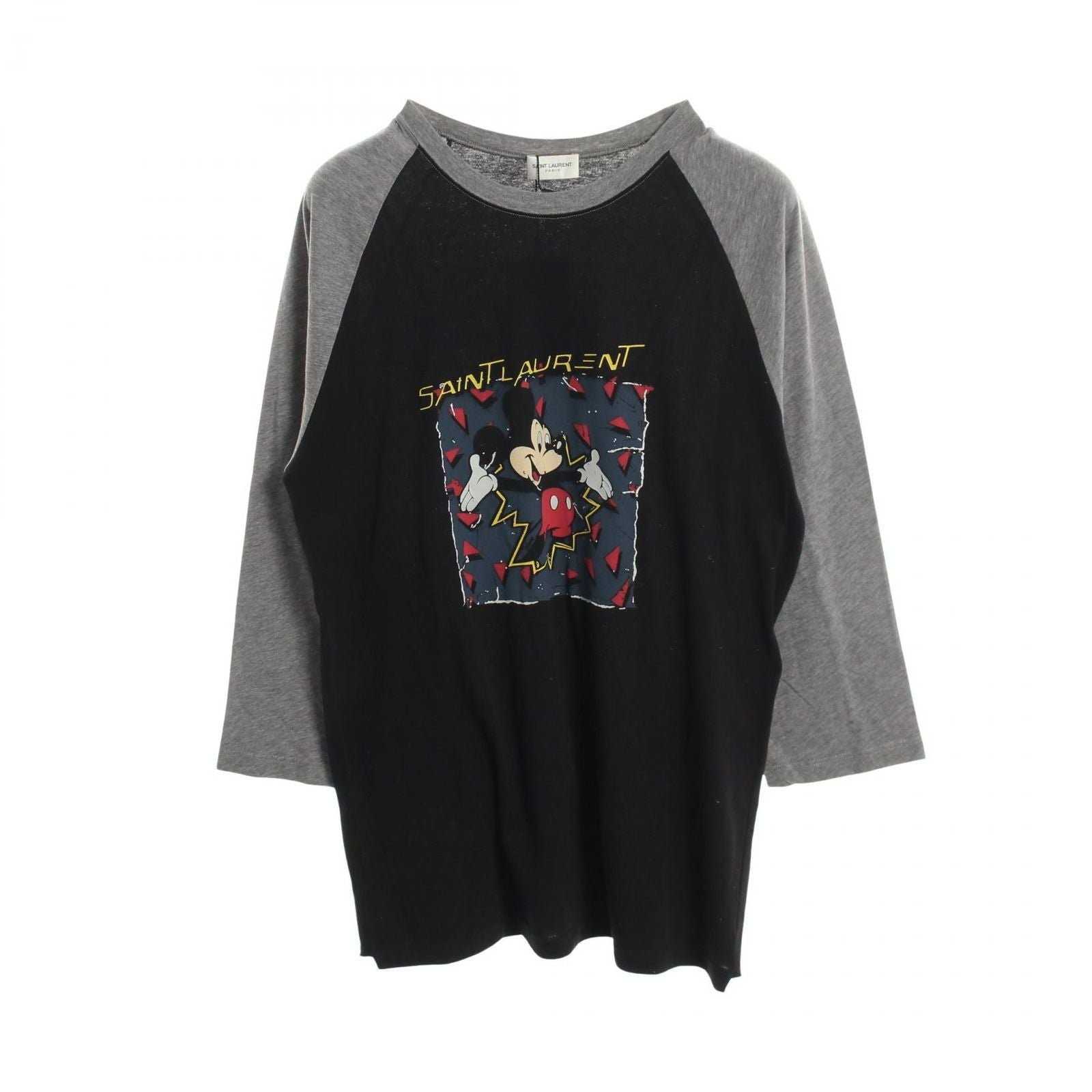 Saint Laurent Paris Long Sleeve T-Shirt Disney Mickey Mouse Cotton