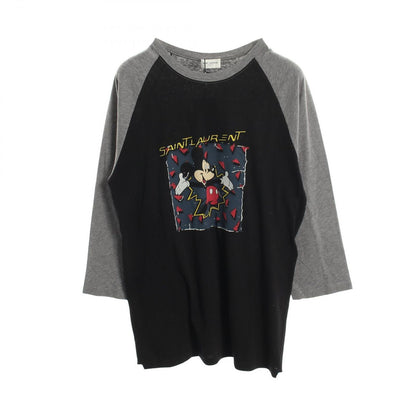 Saint Laurent Paris Long Sleeve T-Shirt Disney Mickey Mouse Cotton
