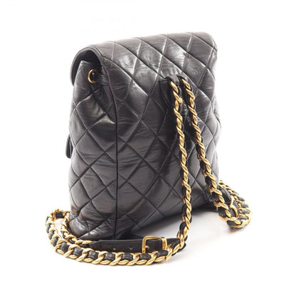 Chanel Backpack Quilted Black Lambskin Double Turnlock — view 2