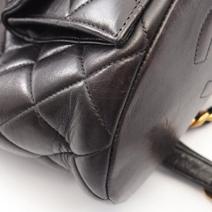 Chanel Backpack Quilted Black Lambskin Double Turnlock — view 8