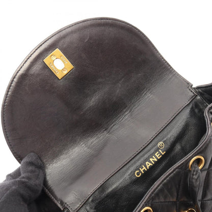 Chanel Backpack Quilted Black Lambskin Double Turnlock — view 6
