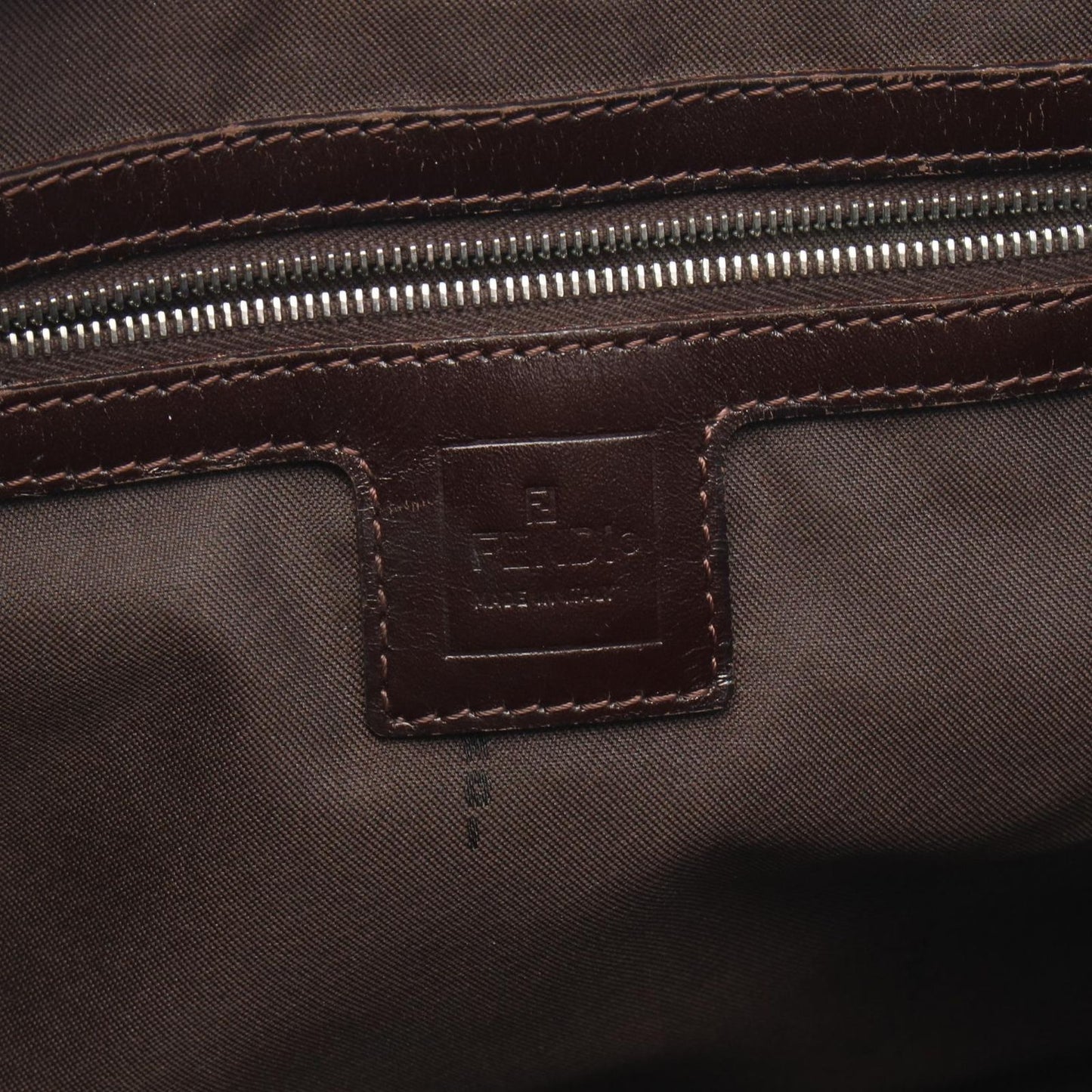 Fendi Shoulder Bag Zucca Black Brown Canvas Leather — view 4