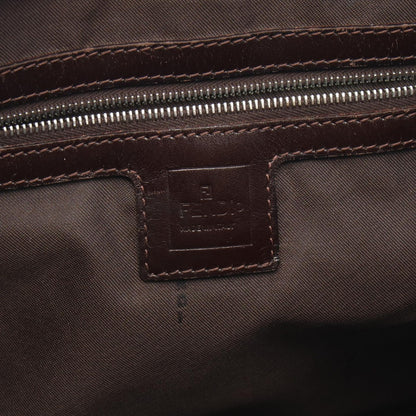 Fendi Shoulder Bag Zucca Black Brown Canvas Leather — view 4