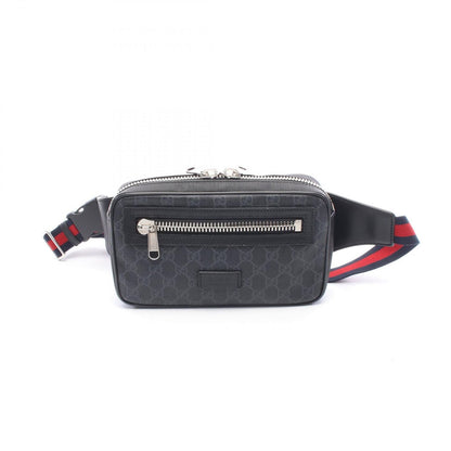 Gucci Waist Bag Soft GG Supreme Sherry Line Black Canvas Leather