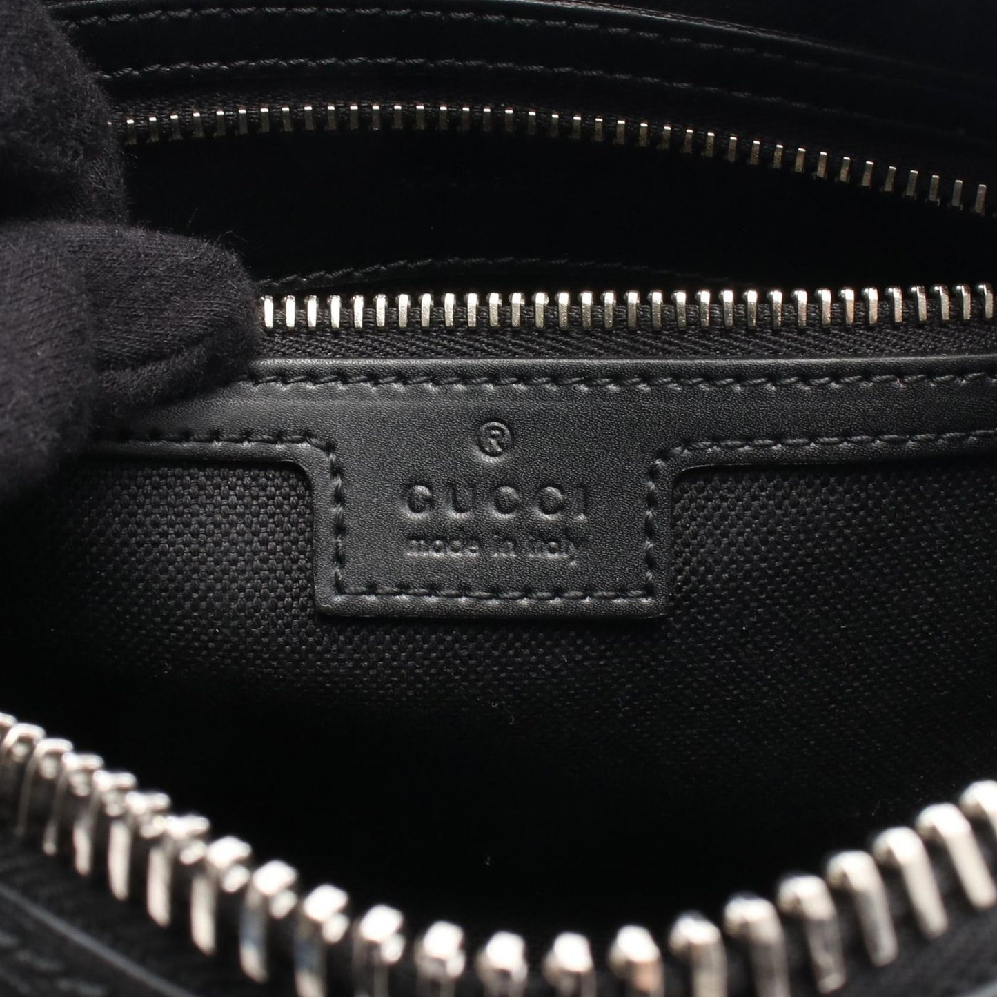 Gucci Waist Bag Soft GG Supreme Sherry Line Black Canvas Leather — view 4