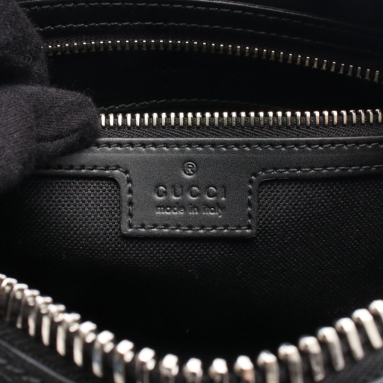 Gucci Waist Bag Soft GG Supreme Sherry Line Black Canvas Leather — view 4