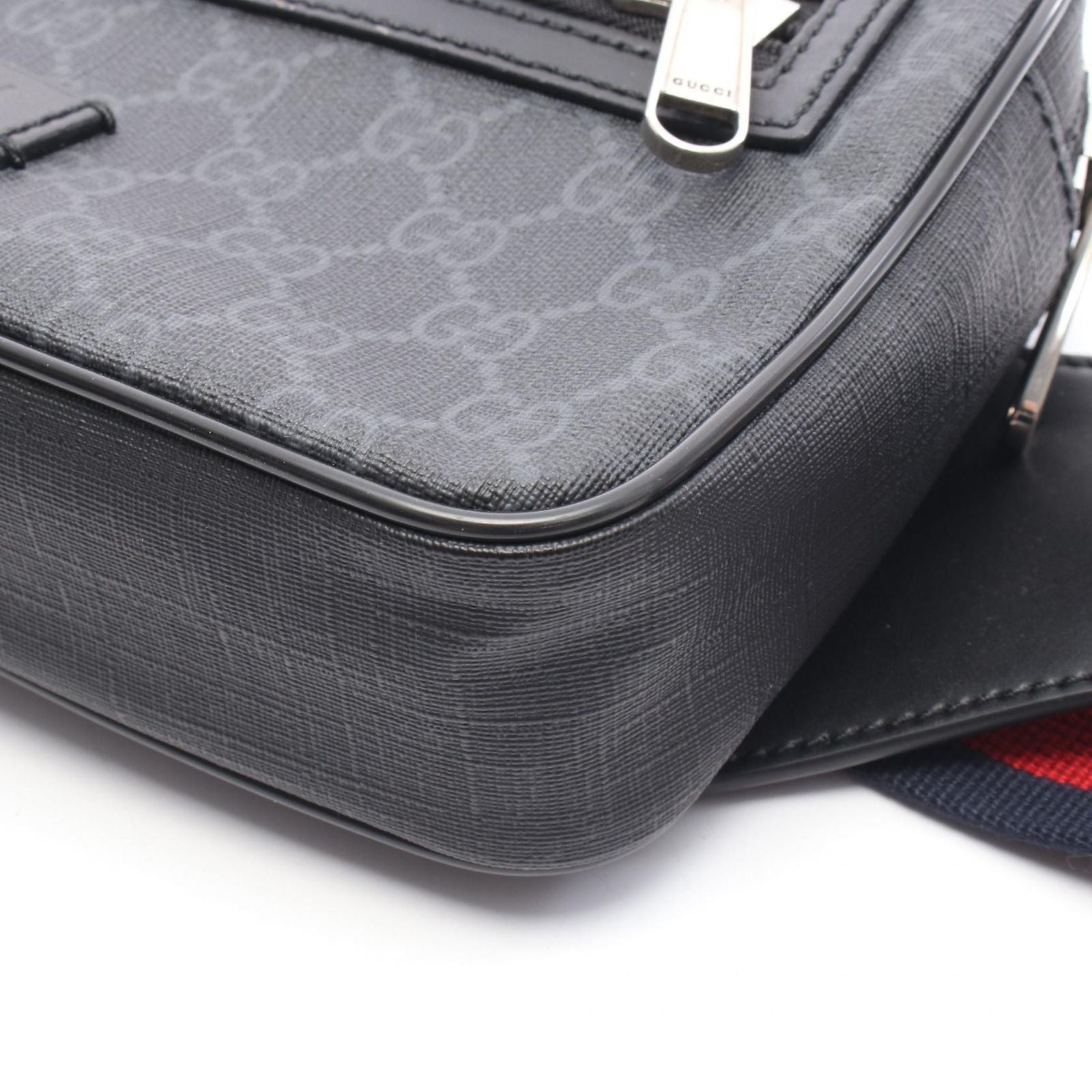 Gucci Waist Bag Soft GG Supreme Sherry Line Black Canvas Leather — view 5
