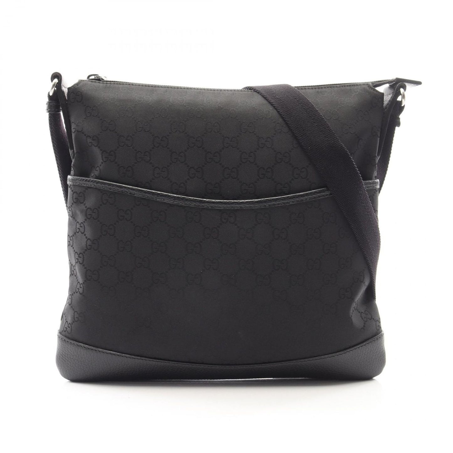 Gucci Shoulder Bag GG Pattern Black Nylon Leather