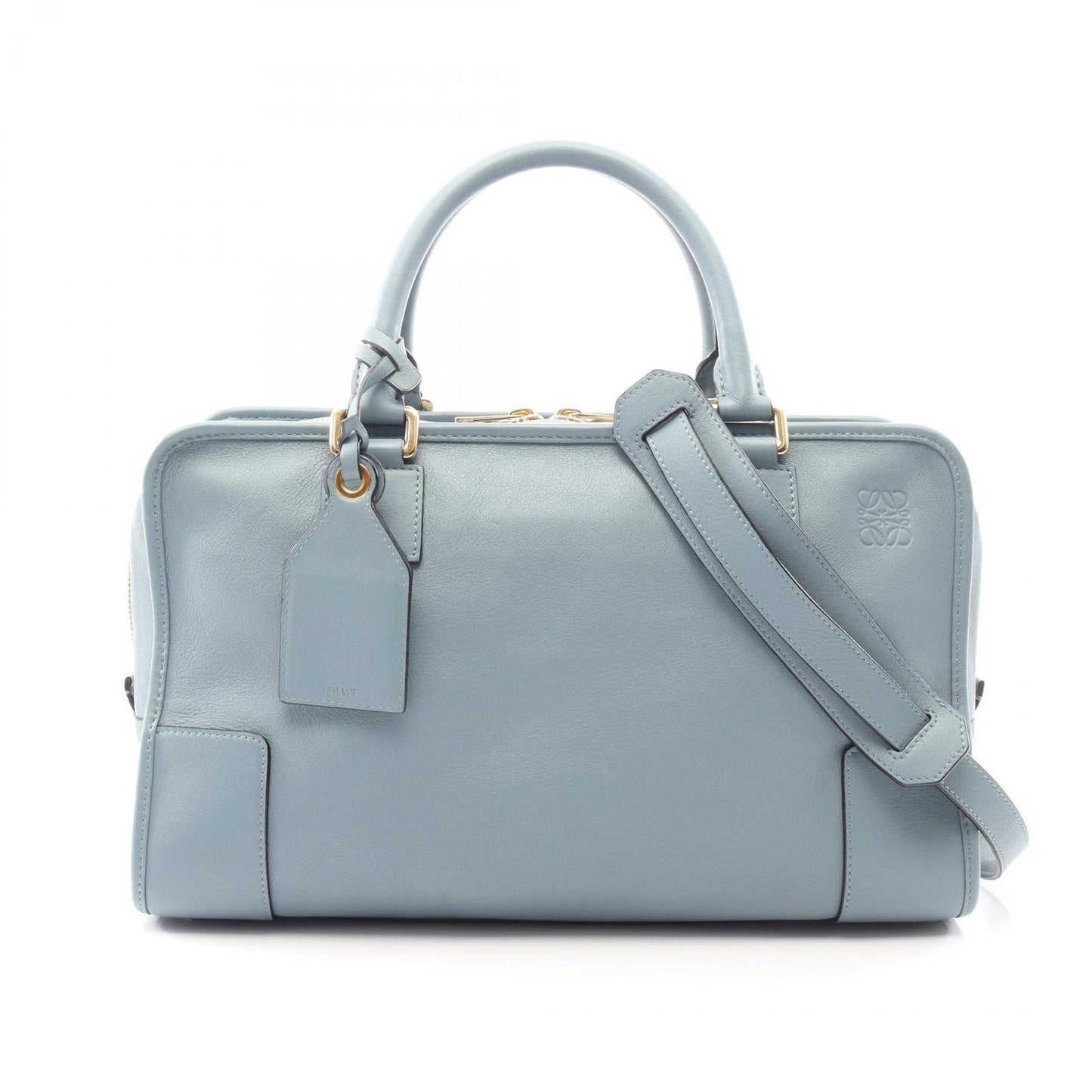 Loewe Handbag Amazona 36 2-Way Blue Gray Leather