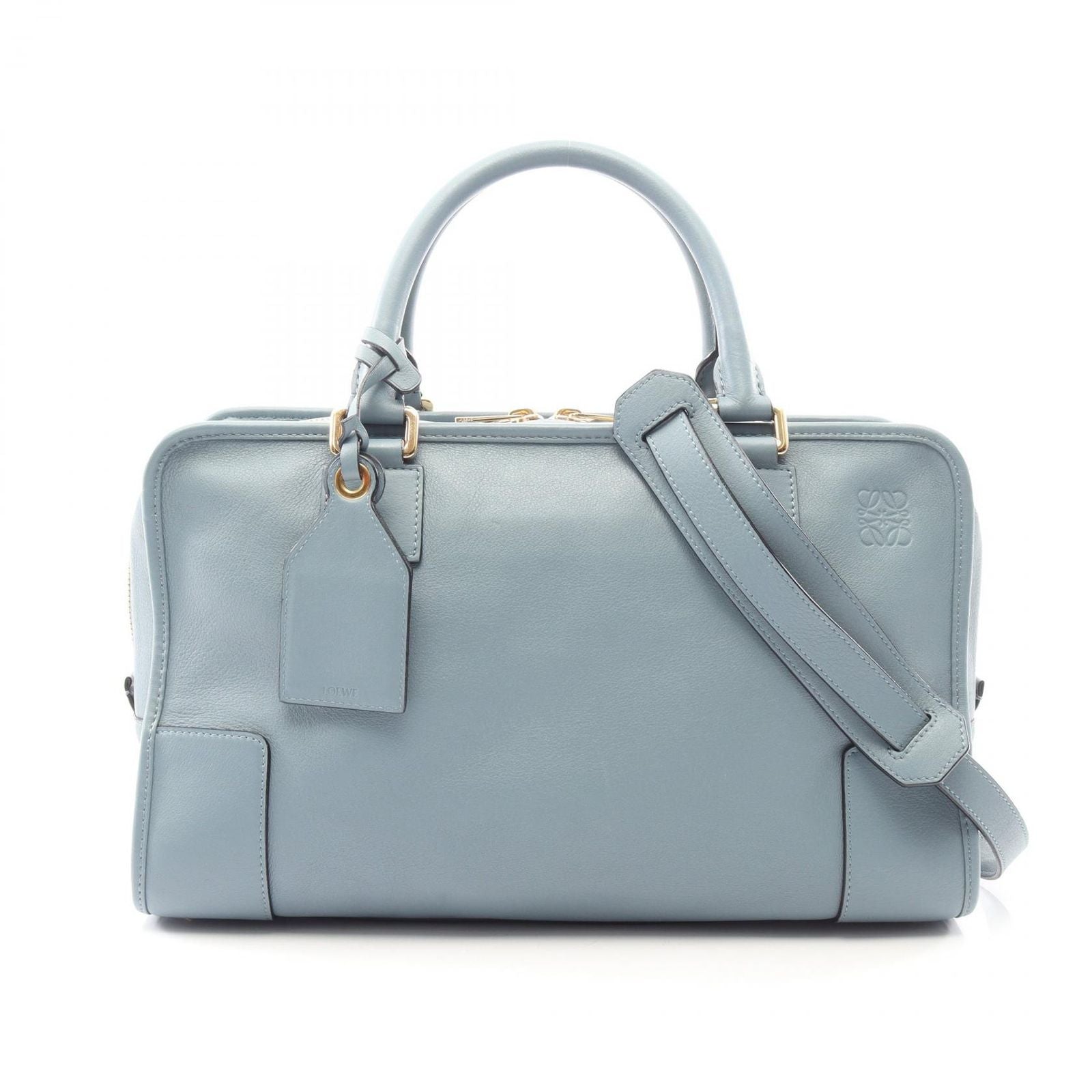 Loewe Handbag Amazona 36 2-Way Blue Gray Leather