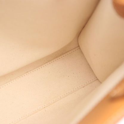 Celine Tote Small Vertical Cover Triomphe 2-Way Ivory Light Brown Canvas Leather — view 6