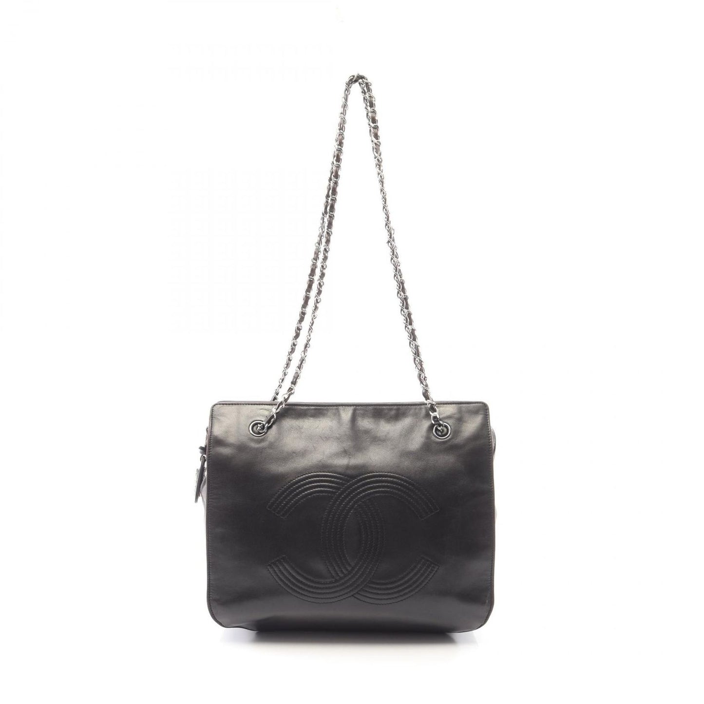 Chanel Shoulder Bag CC Logo Black Lambskin CC Chain