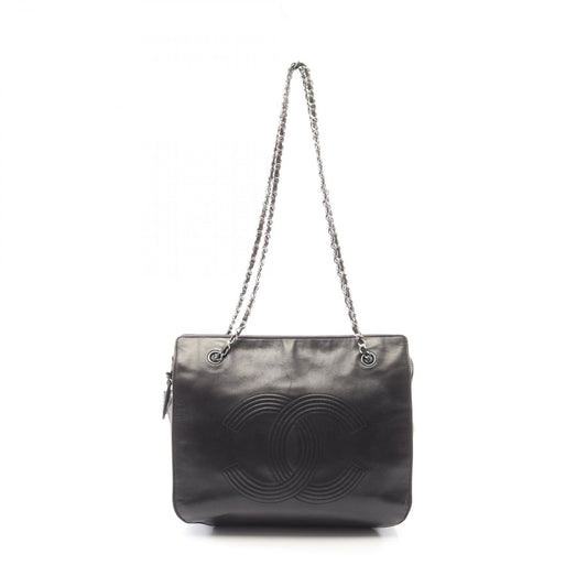 Chanel Shoulder Bag CC Logo Black Lambskin CC Chain