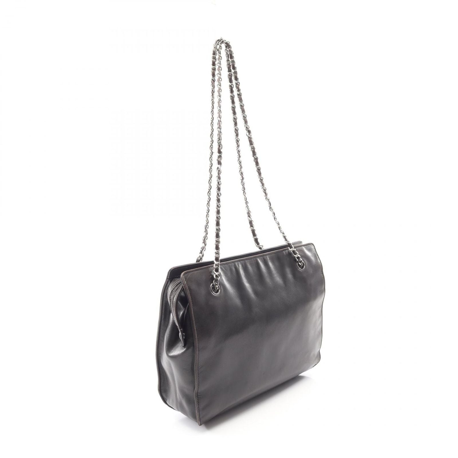 Chanel Shoulder Bag CC Logo Black Lambskin CC Chain — view 2