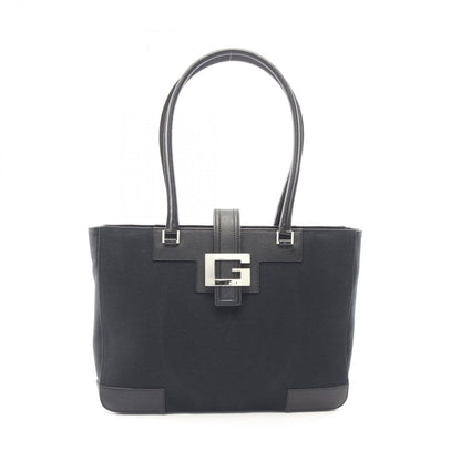 Gucci Tote Logo 002 Black Canvas Leather
