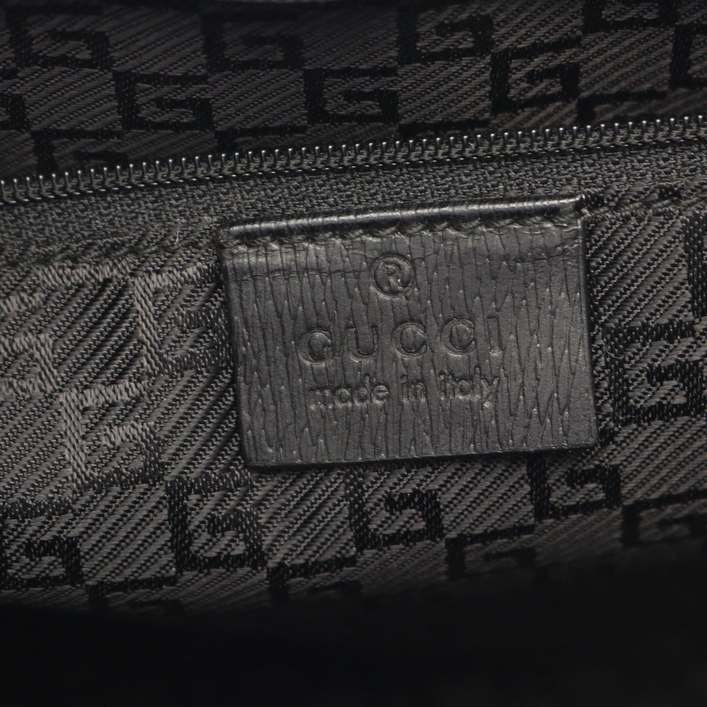 Gucci Tote Logo 002 Black Canvas Leather — view 4