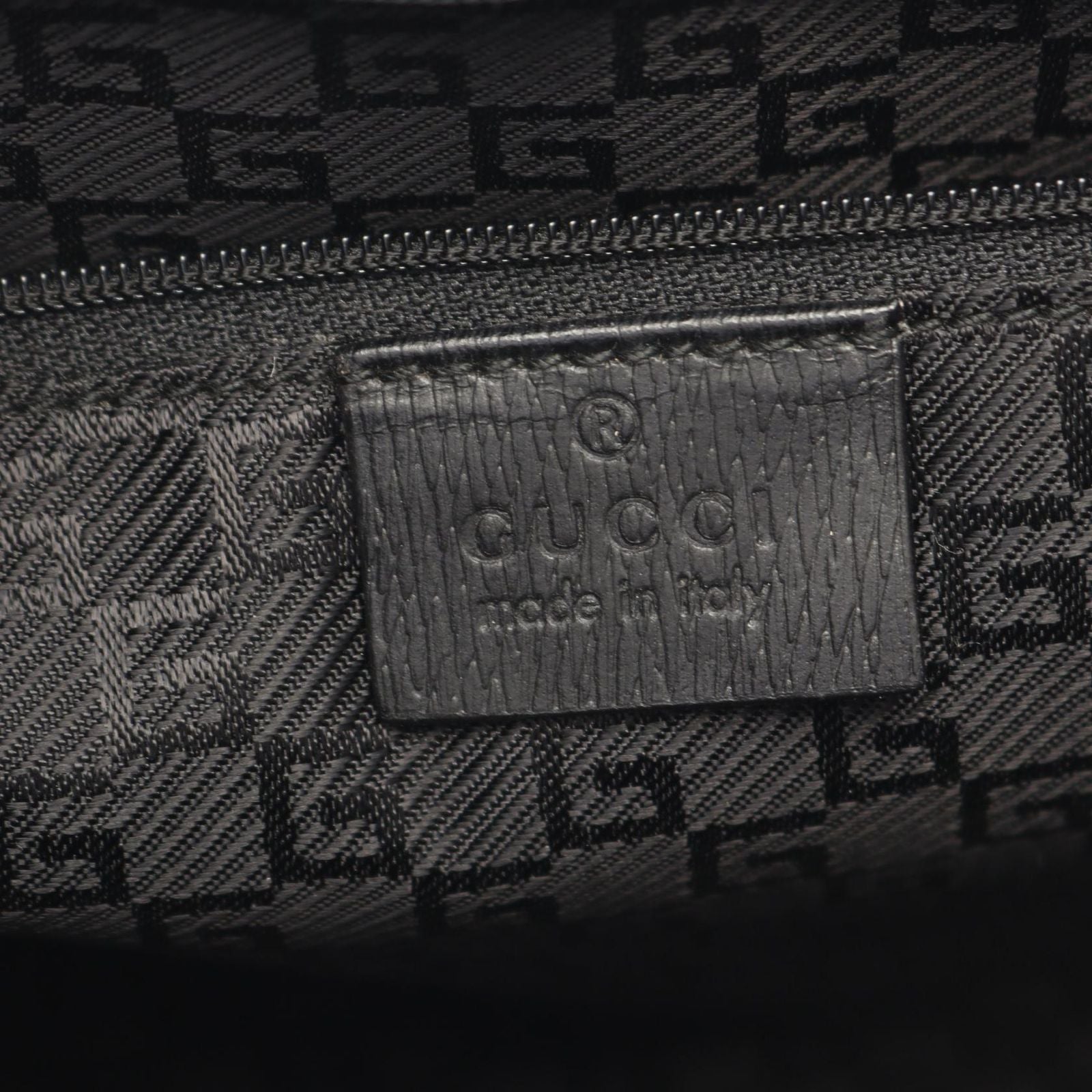 Gucci Tote Logo 002 Black Canvas Leather — view 4