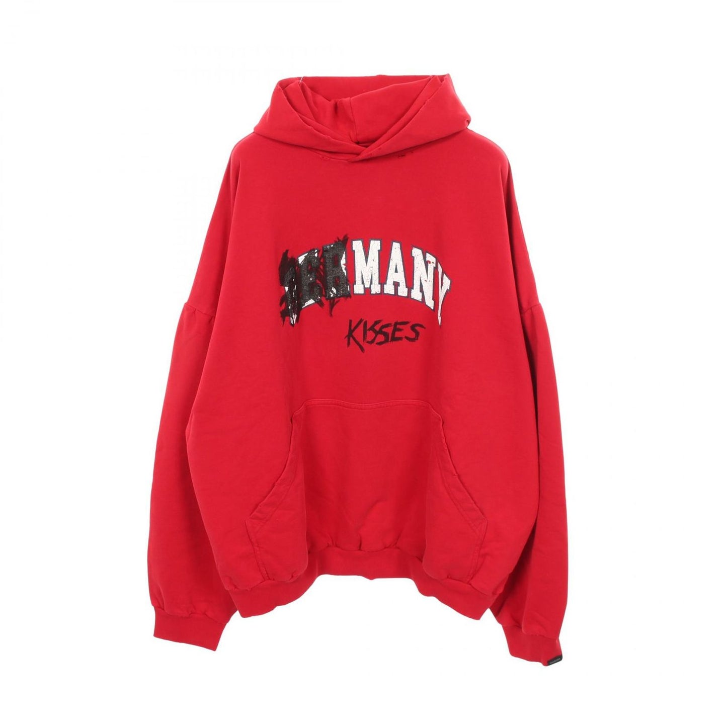 Balenciaga Hoodie Many Kisses Distressed Cotton Pullover