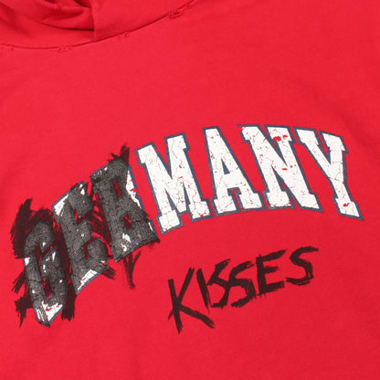 Balenciaga Hoodie Many Kisses Distressed Cotton Pullover — view 8
