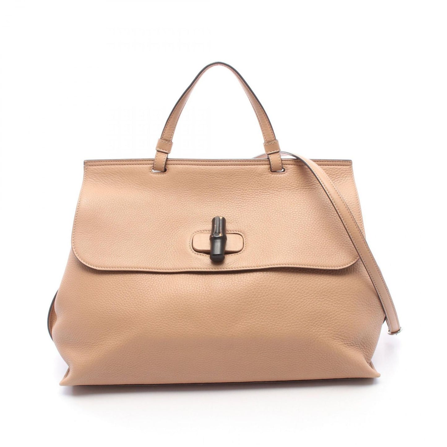 Gucci Handbag Bamboo Daily 2-Way Brown Leather Shoulder