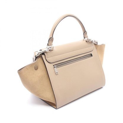 Celine Handbag Trapeze Small 2-Way Beige Leather Suede — view 2