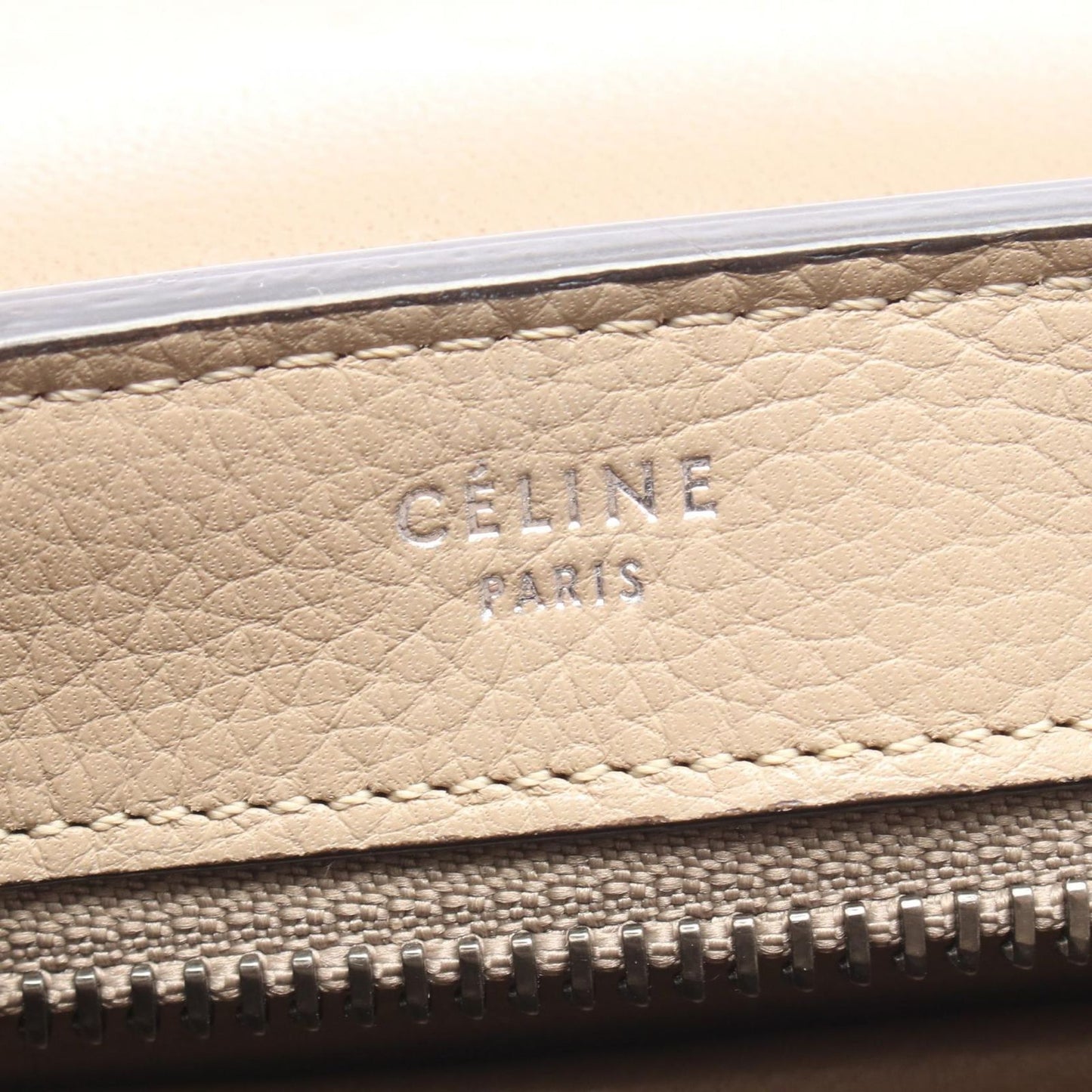 Celine Handbag Trapeze Small 2-Way Beige Leather Suede — view 4