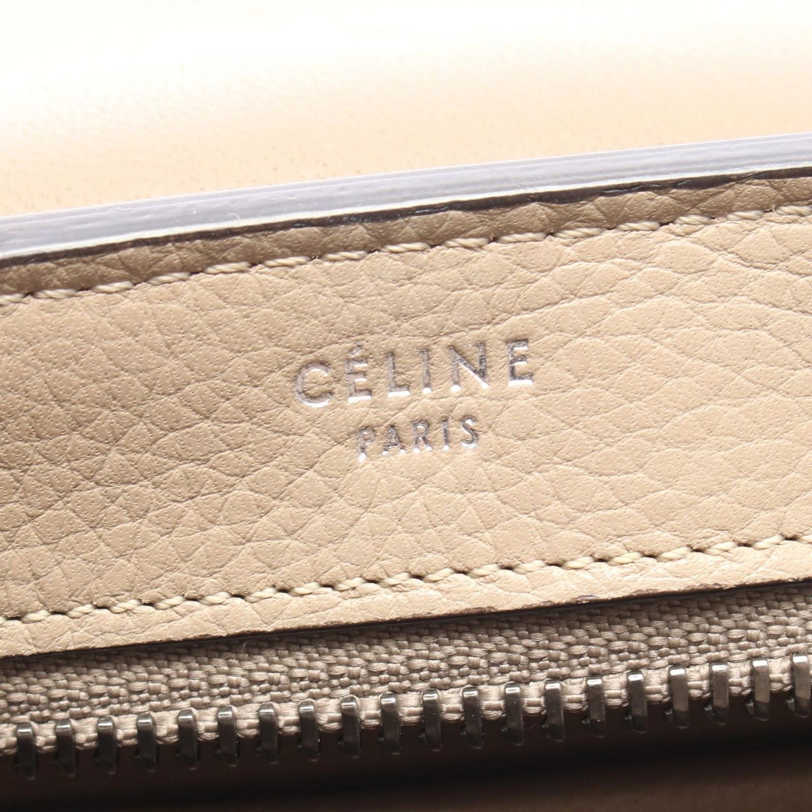 Celine Handbag Trapeze Small 2-Way Beige Leather Suede — view 4