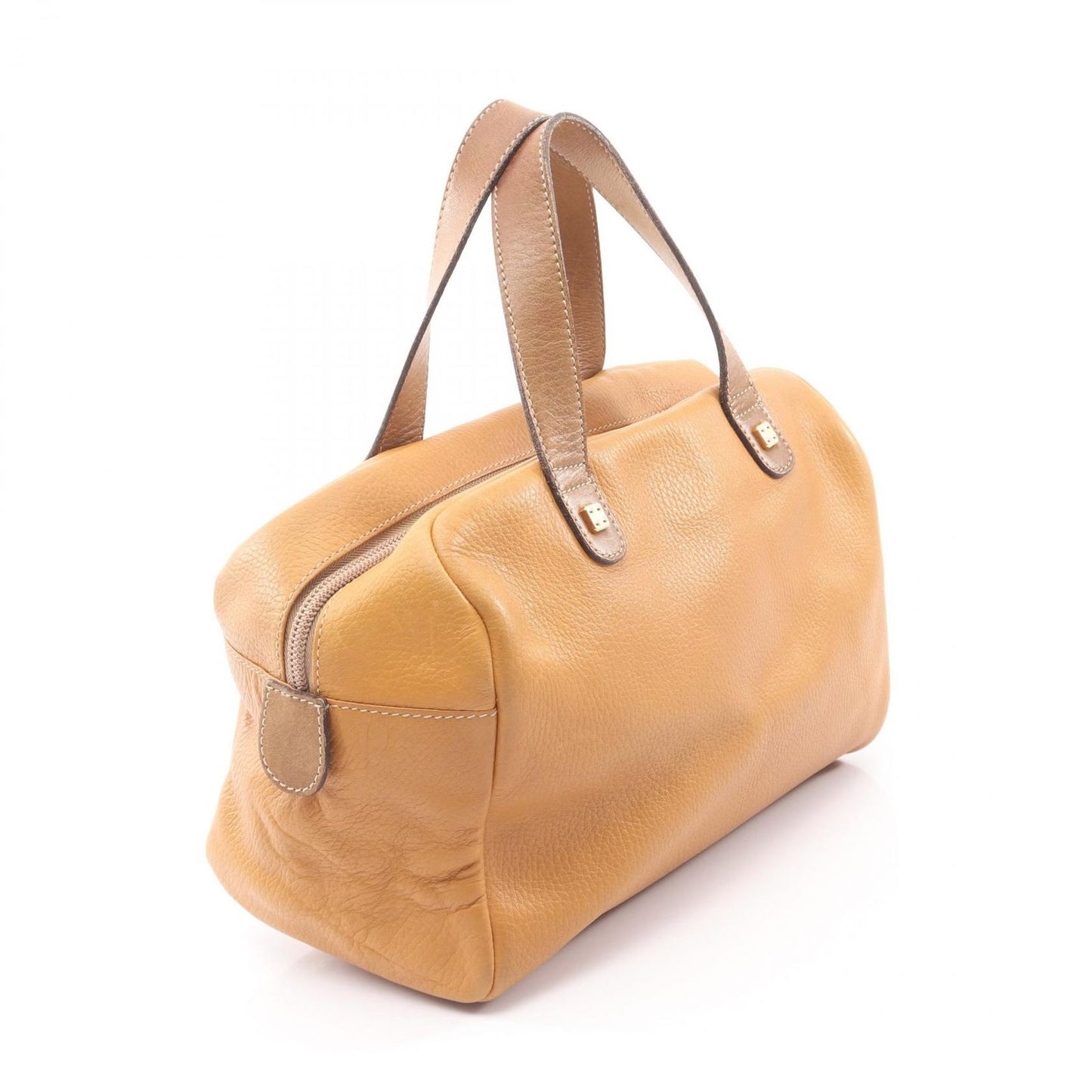 Loewe Handbag Anagram Yellow Brown Leather Mini Boston — view 2