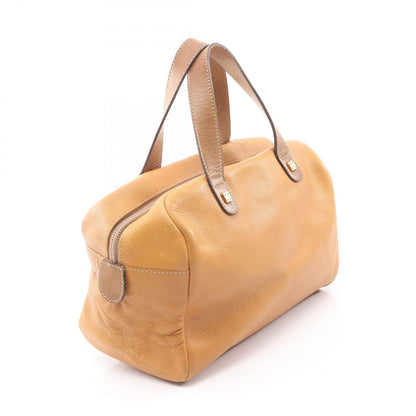 Loewe Handbag Anagram Yellow Brown Leather Mini Boston — view 2