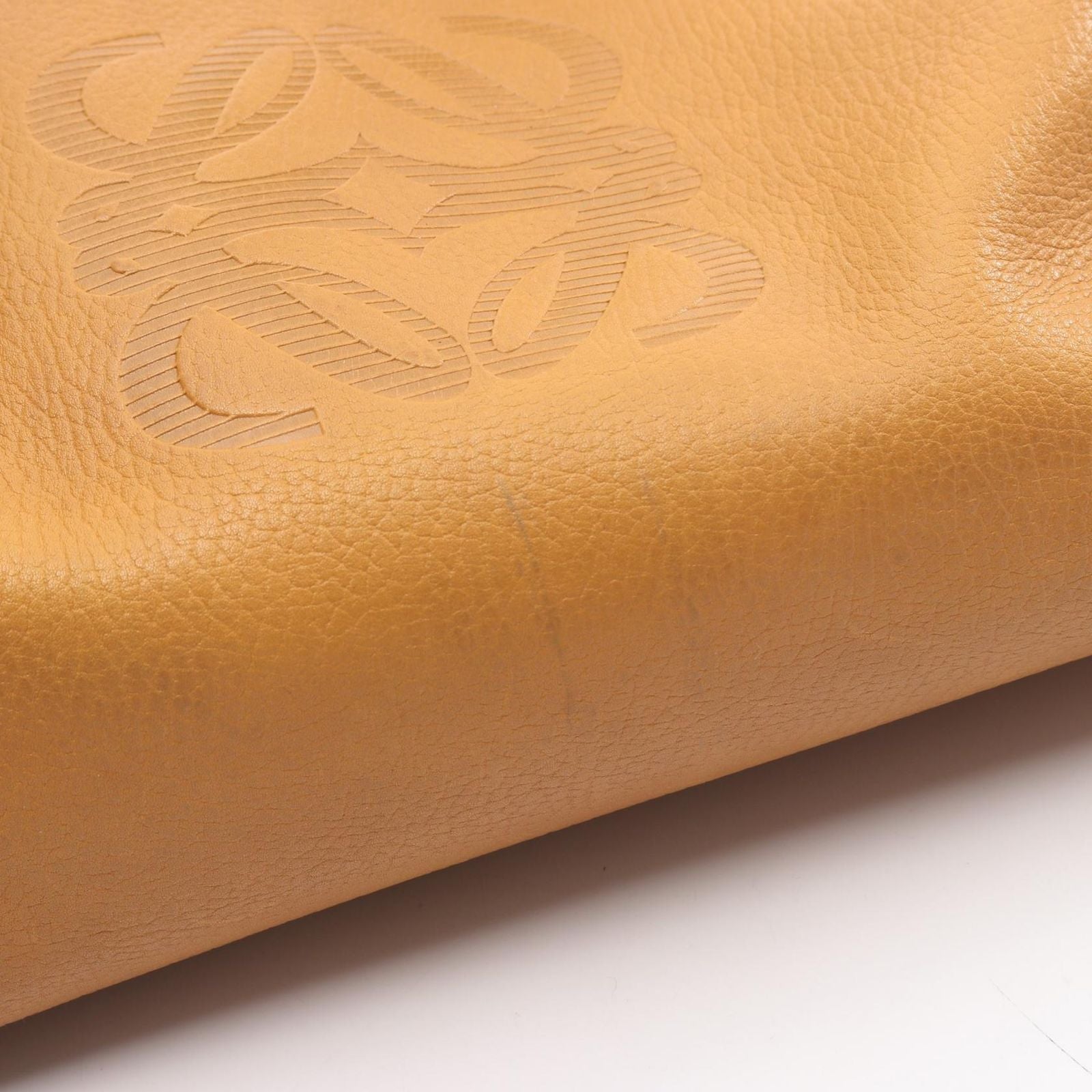 Loewe Handbag Anagram Yellow Brown Leather Mini Boston — view 6