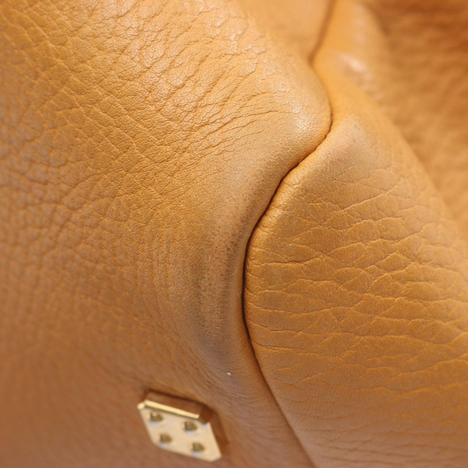 Loewe Handbag Anagram Yellow Brown Leather Mini Boston — view 5