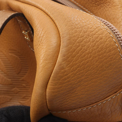 Loewe Handbag Anagram Yellow Brown Leather Mini Boston — view 7