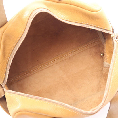 Loewe Handbag Anagram Yellow Brown Leather Mini Boston — view 3