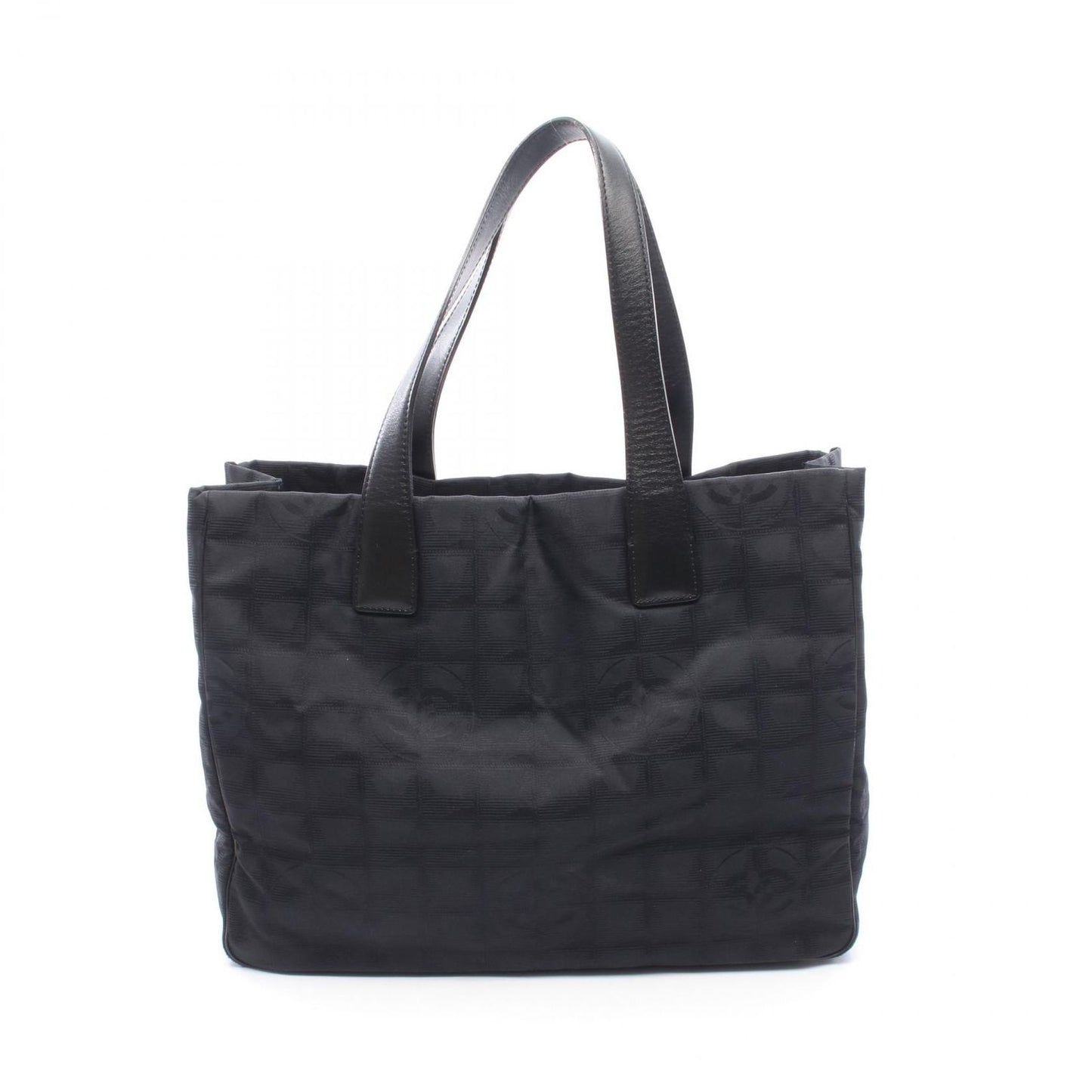 Chanel Tote New Travel Line MM Black Leather New MM
