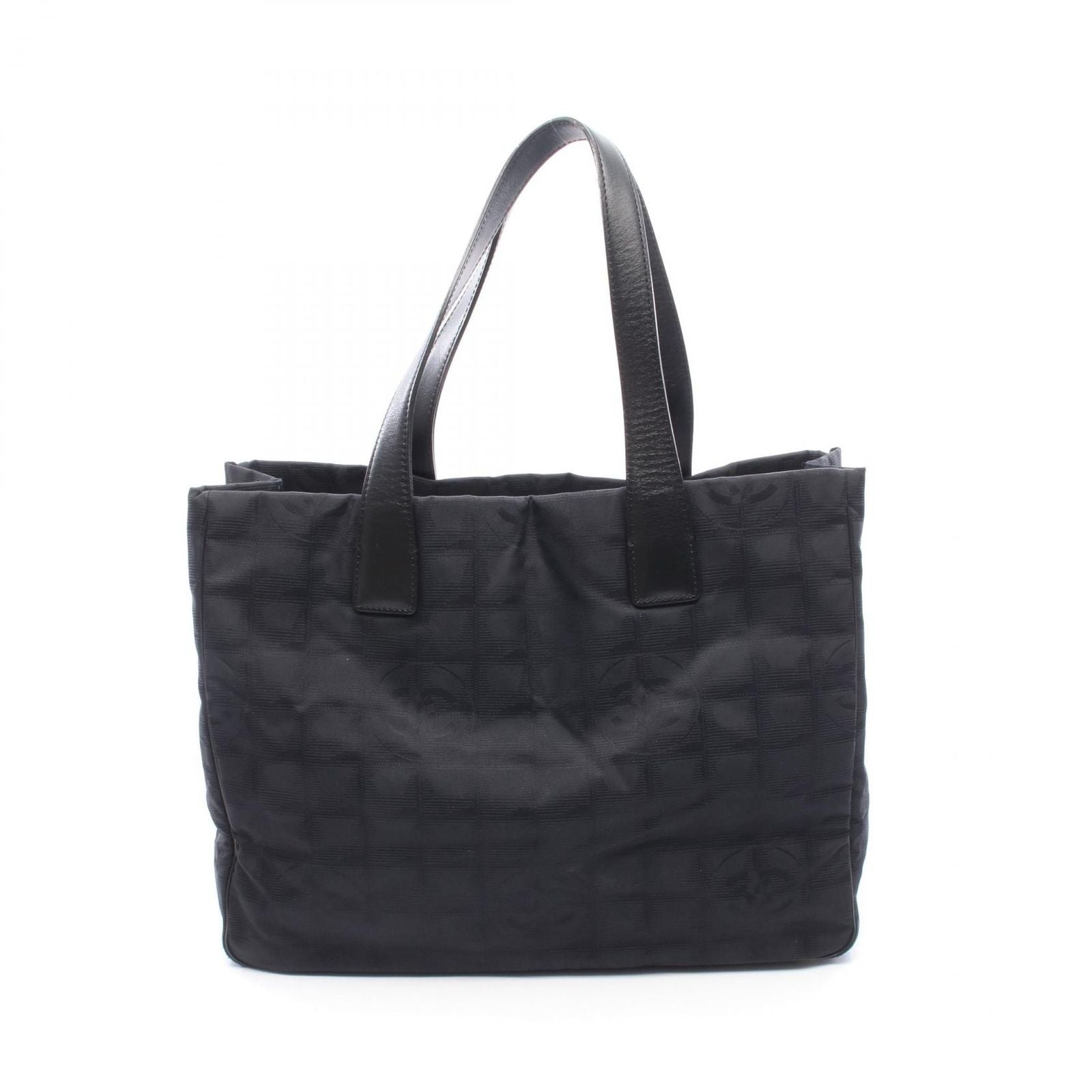 Chanel Tote New Travel Line MM Black Leather New MM