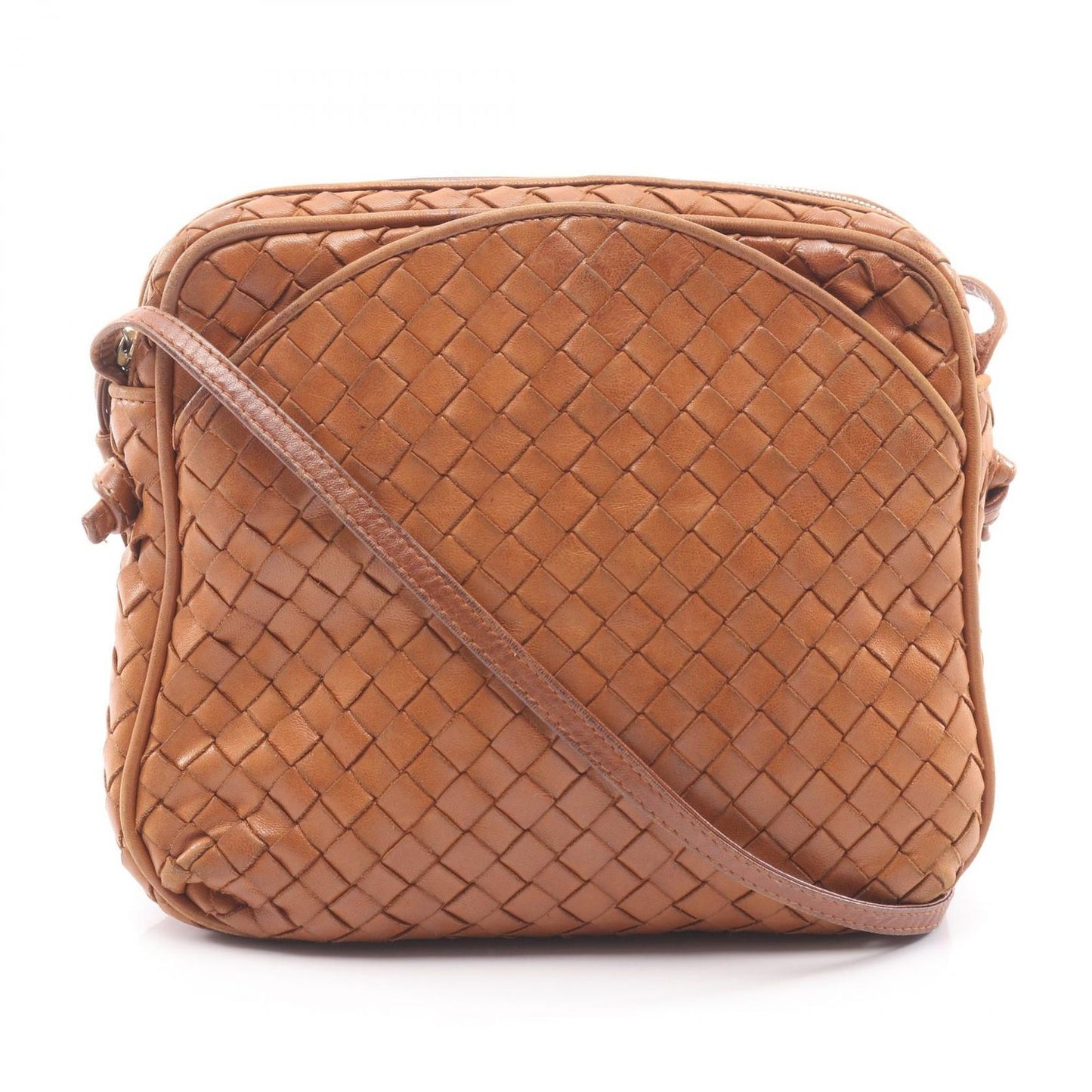 Bottega Veneta Shoulder Bag Intrecciato Brown Leather