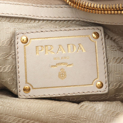 Prada Handbag Nappa Gaufre' 2-Way Gather Light Gray Leather Hand — view 4