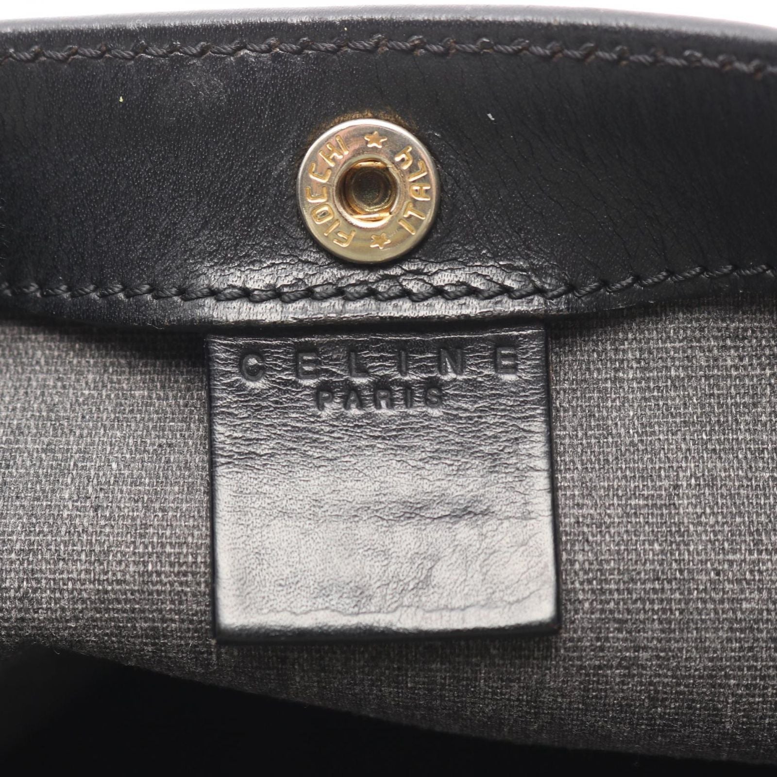 Celine Tote Macadam Black Brown Canvas Leather — view 4