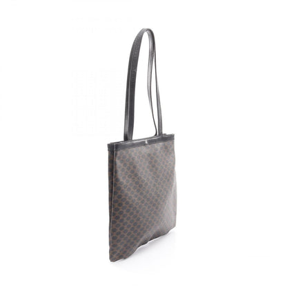 Celine Tote Macadam Black Brown Canvas Leather — view 2