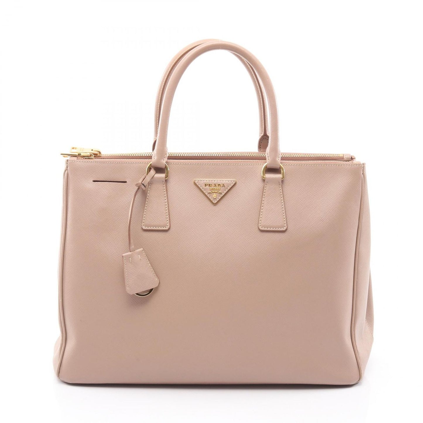 Prada Handbag Galleria Pink Beige Saffiano Leather 2-Way
