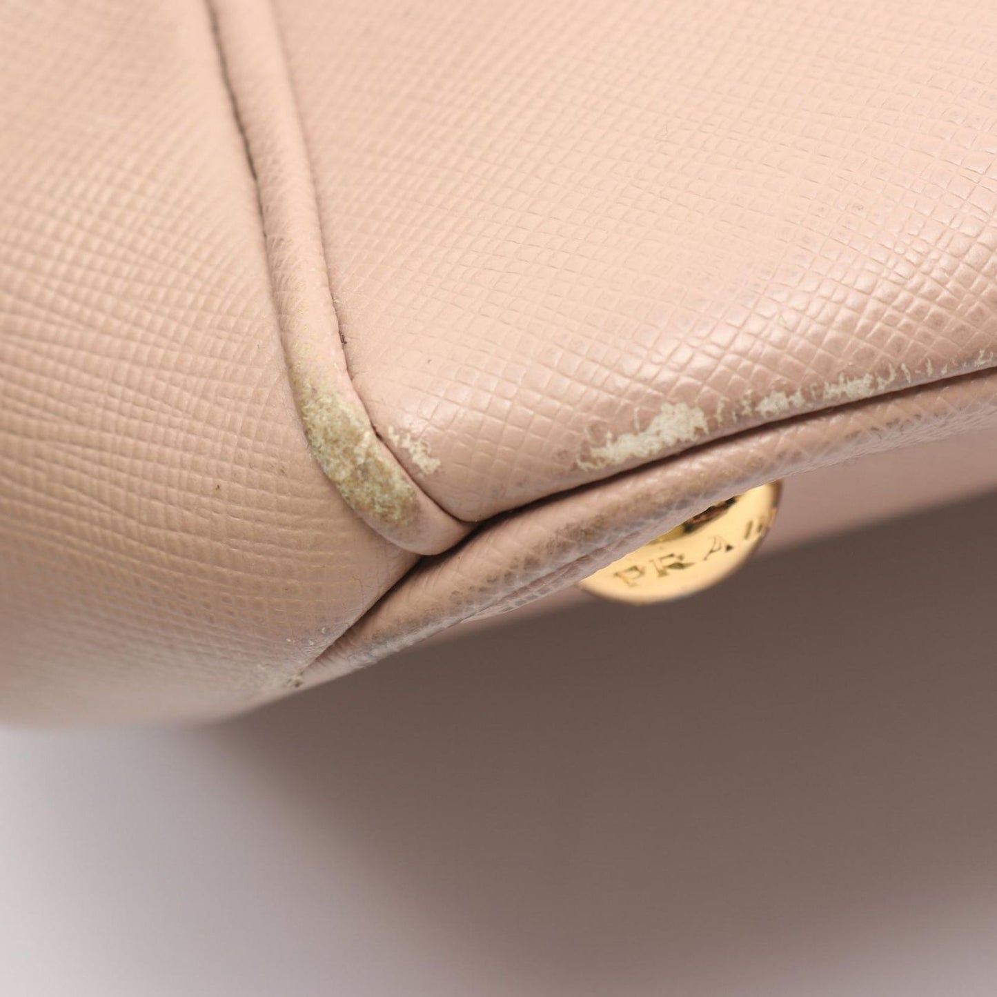 Prada Handbag Galleria Pink Beige Saffiano Leather 2-Way — view 5